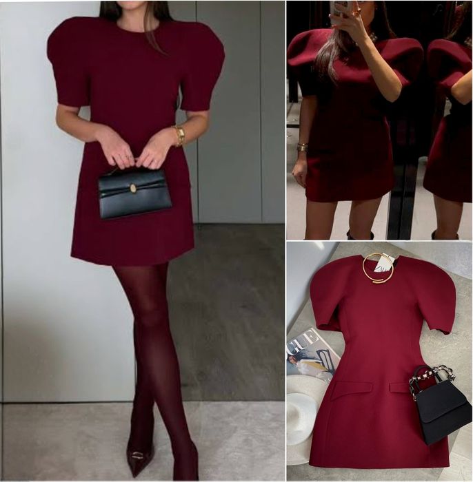 Сукня  ZARA, з  короткими об’ємними рукавами.