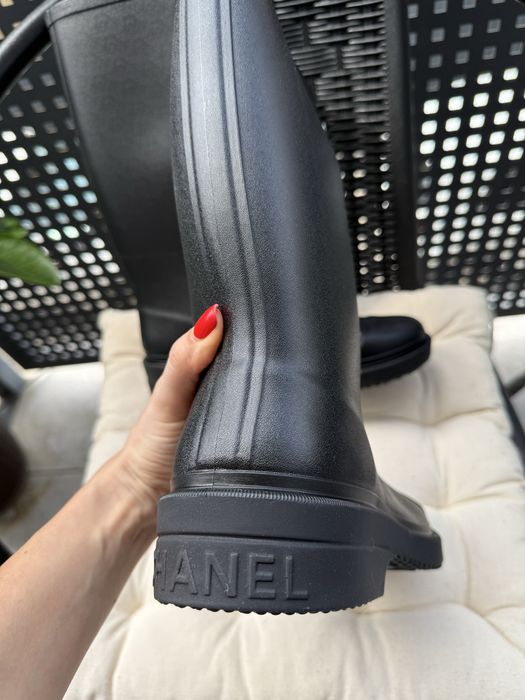 Резинові сапожки Chanel Rubber Rain Boots Black 36 37 розміри