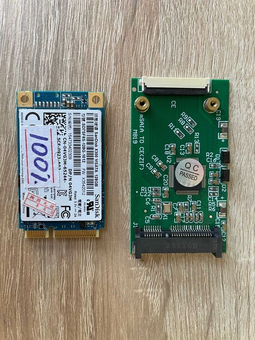 SSD mSATA з перехідником під Zif 128gb