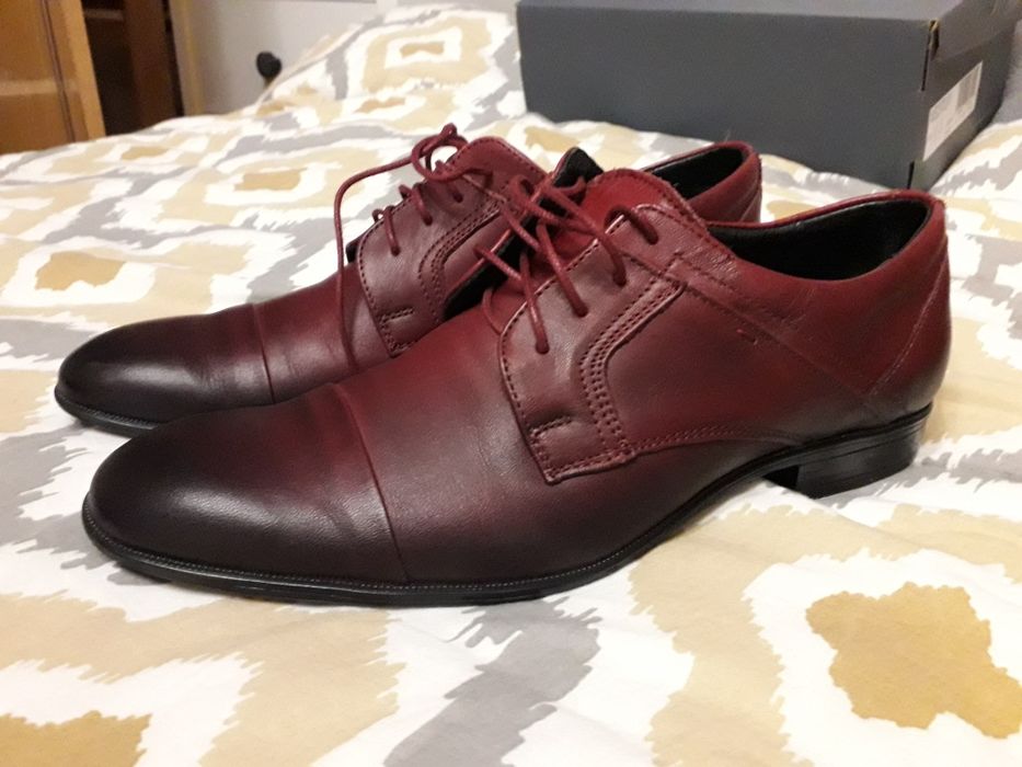 buty półbuty męskie chłopięce bordowe skórzane Nikol rozmiar 39/40