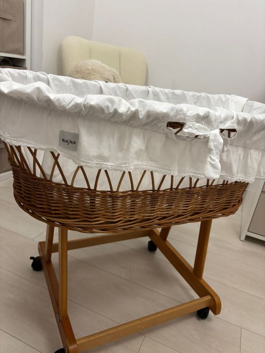 Kosz Mojżesza wiklinowy retro – styl vintage, boho