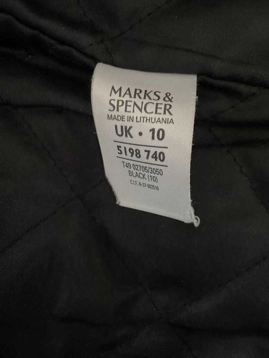 M&S Płaszcz damski czarny na zamek przejściowy 10