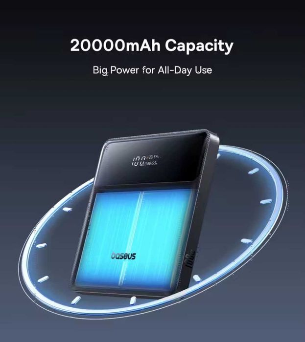 Повербанк Baseus Blade Digital Display 20000mAh 100W для зарядки ноутбуков и планшетов .