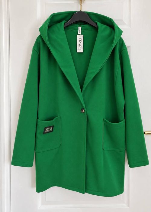 Płaszcz plus size jesień wiosna płaszczyk kaptur