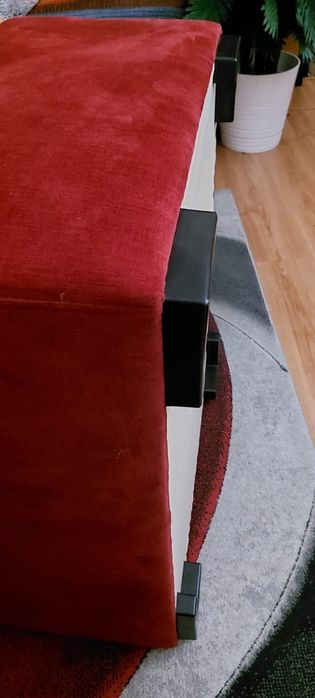 Pufe pele de pêssego vermelho novo interieurs