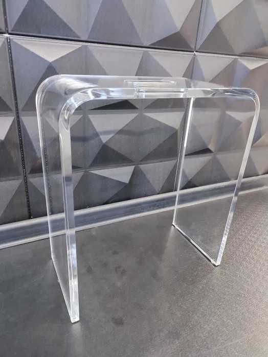 Taboret Classic Mini z rączką / Stołek przeźroczysty Akryl Plexi