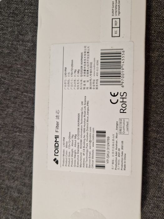 Roidmi Eve Plus Robot Vacuum and Mop	- części zamienne, worki