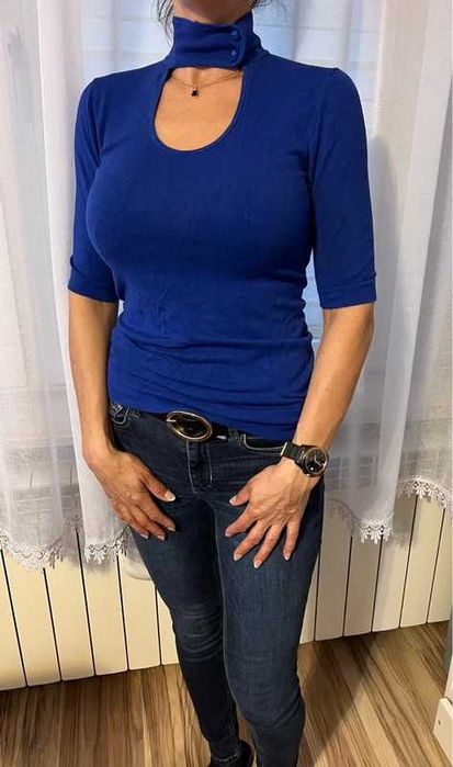 Bluzka dzianinowa Solar niebieska S