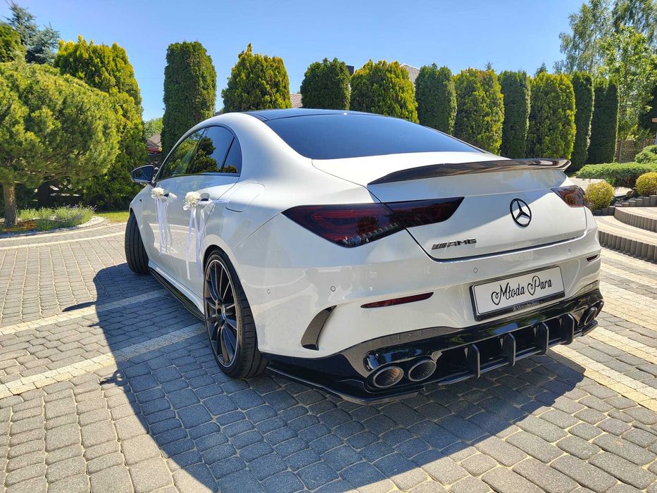 Auto do ślubu – Mercedes CLA 35 AMG biały - wolne terminy PROMOCYJNA CENA