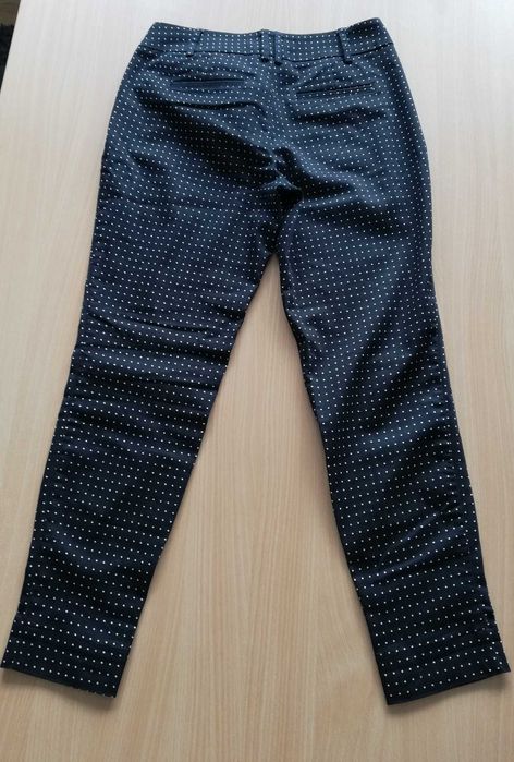 C&A czarne cygaretki w białe grochy /kropki 36