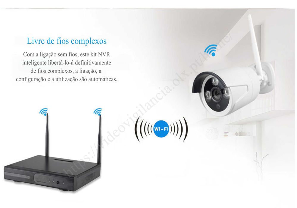 Conjunto 4 câmaras‼️WiFi‼️Ultra FullHD‼️3MP‼️CCTV‼️Com Visão Noturna