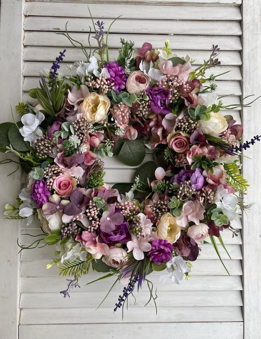 Wianek na drzwi, wiosna, wiosenny, pastelowy. FloWerka