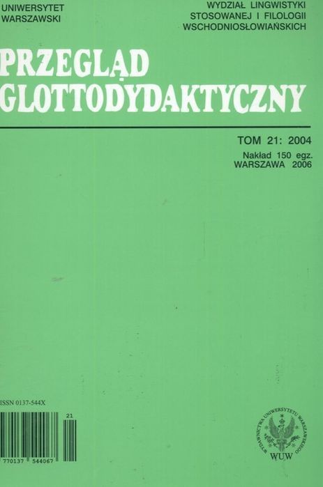 Przegląd Glottodydaktyczny T. 21/2004 . Nowa