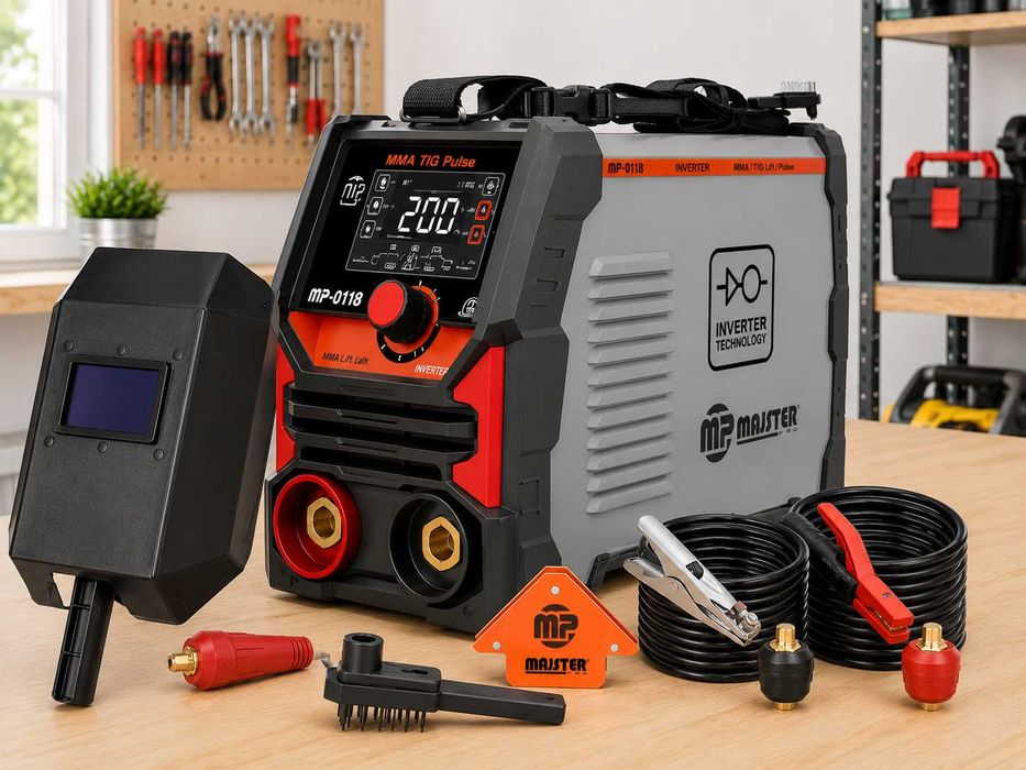Okazja! Nowa spawarka inwertorowa MMA TIG Lift Pulse 200A LCD zestaw 125d