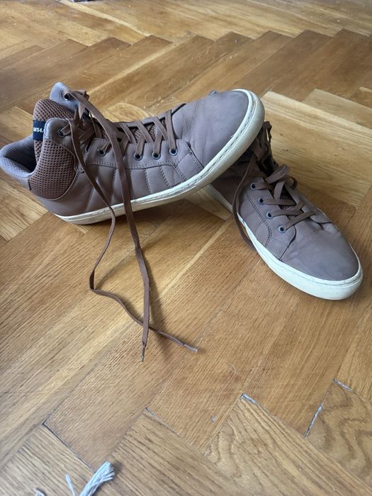 Męskie wysokie sneakersy trampki brązowe roz. 43
