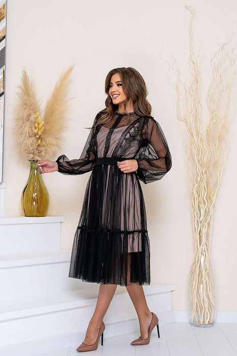 Коктейльна сукня (двійка, сітка)