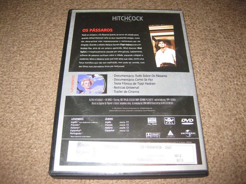 DVD "Os Pássaros" de Alfred Hitchcock