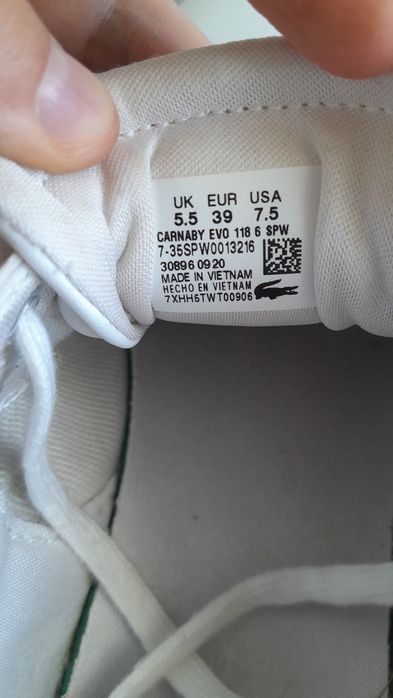 Białe trampki sneakersy Lacoste r.39 stan dobry