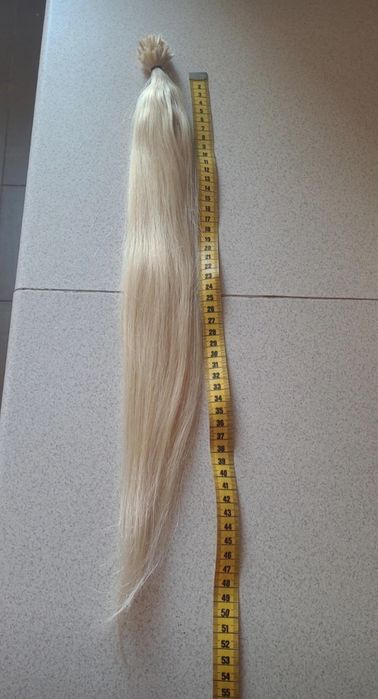 Włosy naturalne blond 30g 50cm