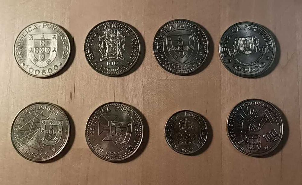 Moedas de 100 escudos da Republica Portuguesa