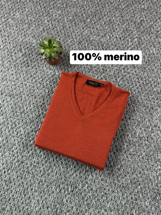 Sweter damski number one merino 100% wełna merino 38/40 - pomadańczowy
