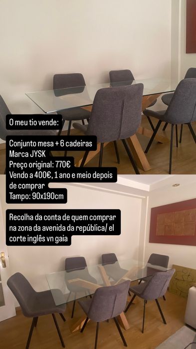 Mesa + 6 Cadeiras JYSK