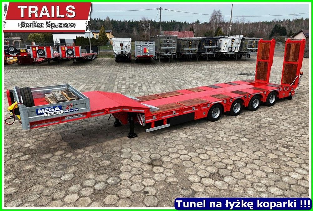 Niskopodwoziowa 56,0 Ton ład. pokład 9,50 m, TUNEL pod koparki !!!  Gotowa z placu !! Naczepa z rejestracją DMC 66,0 T, najazdy hydr. !!