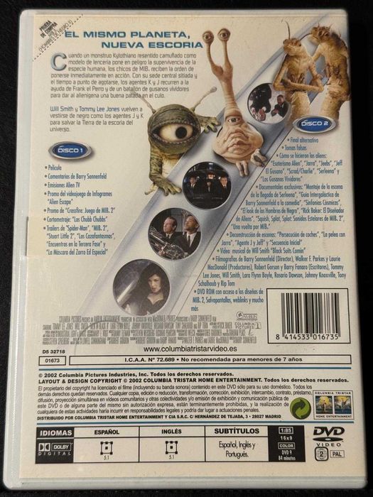 DVD do filme MIB Hombres de Negro II [2 DVD]