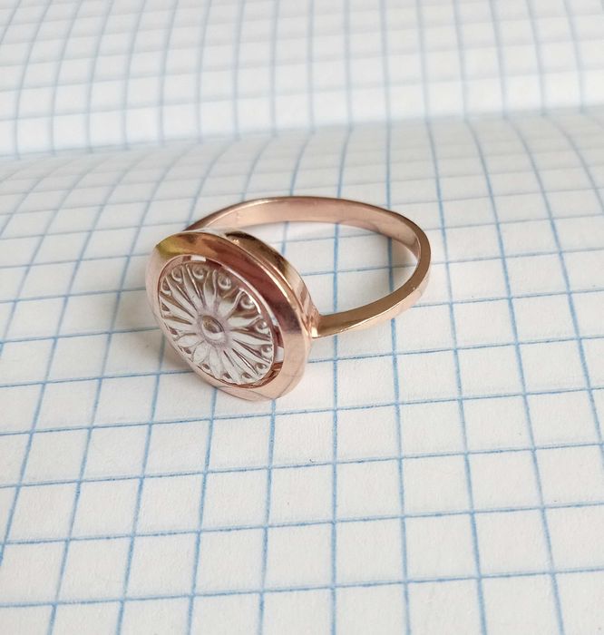 Кольцо перстень "Сонечко" Срібло 925. Позолота. Розмір 20. Вінтаж
