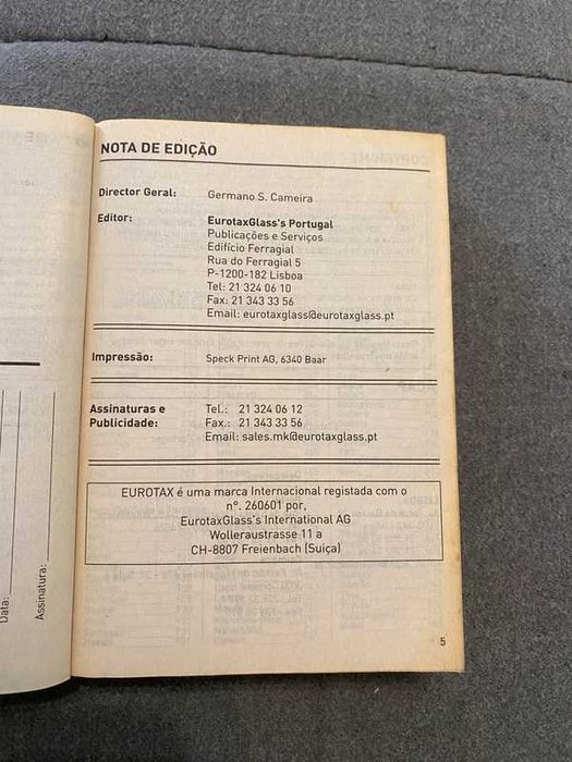Veículos Ligeiros de Passageiros – EurotaxGlass’s (01-02/2010)