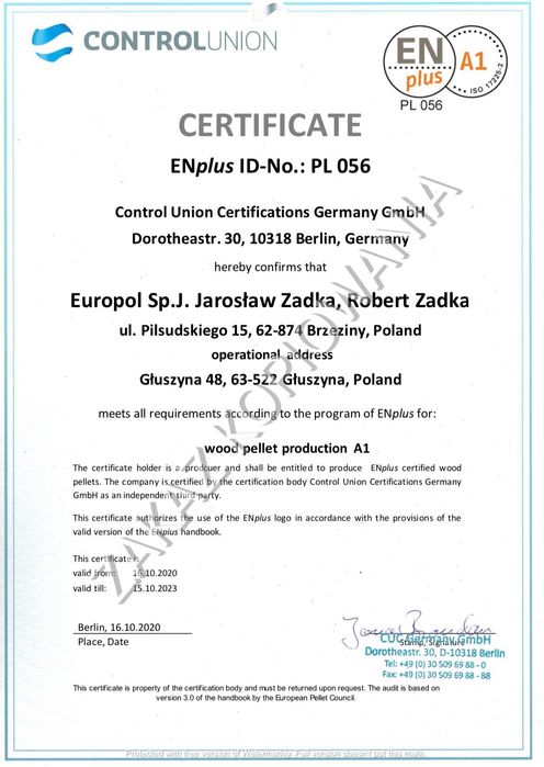 Pellet Drzewny EuroPellet Premium A1