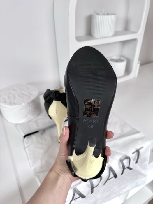 Szpilki Apart, open toe  pin-up girl nowe skóra naturalna 38,5- 39
