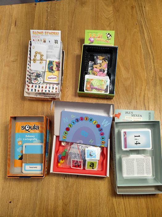 Zestaw 8 gier edukacyjnych (SłowoStworki, Zgaduj Zgadula, Pamięć itd.)