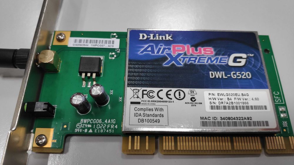 Placa Rede  Pci D-link Wireless 108g Dwl-g520