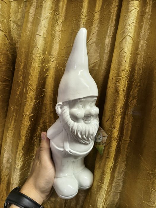 Krasnal biały około 30 cm figurka dom ogród