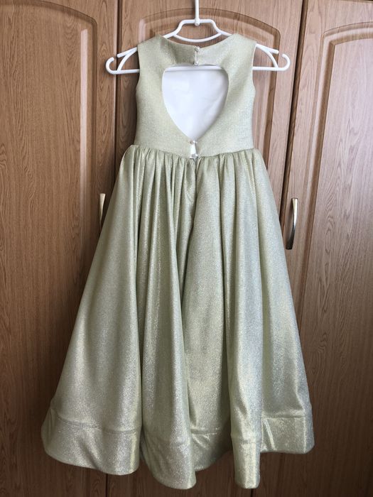 Сукня Золото , 116-122, з бантом, Бальна пишна, фотосесія, випускний