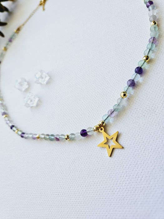 Naszyjnik choker z flourytu