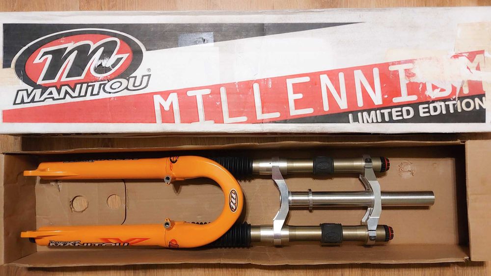 Nowy Manitou X-Vert R Ti TPC 1 1/8" Widelec Dwupółkowy Retro MTB 26"