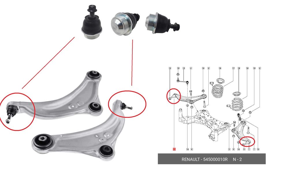 Шарова Renault Megane RS 2008- на алюмінієвий важіль