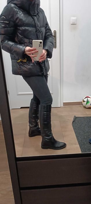 Kozaki/buty zimowe z prawidłowej skóry w rozmiarze 38