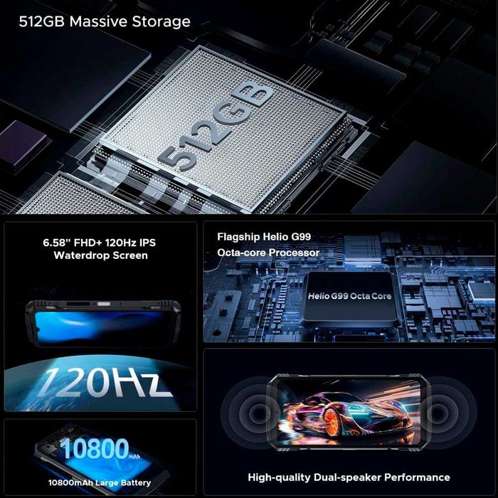 Потужний смартфон Doogee S118 8Gb/512Gb протиударний захищений телефон