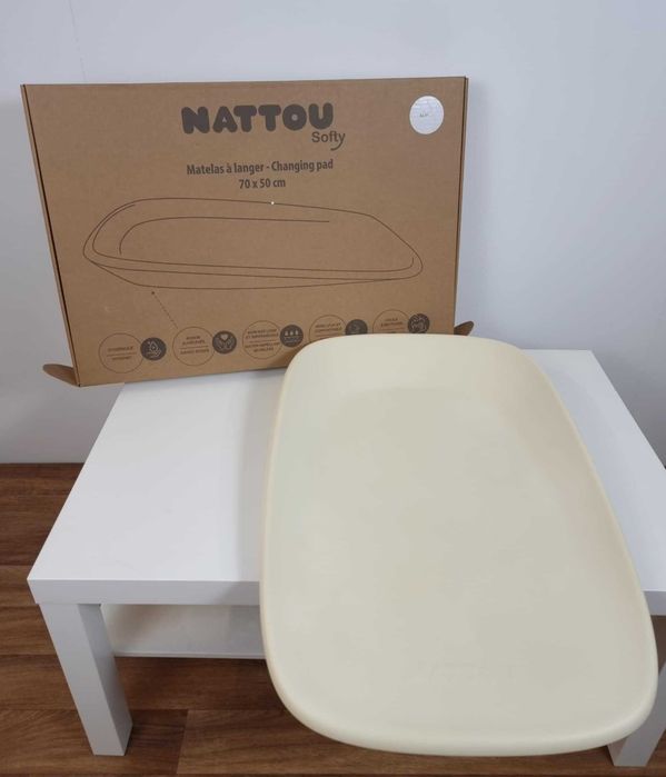NOWY Przewijak miękki Nattou Softy Care 50 x 70 cm Clay mata