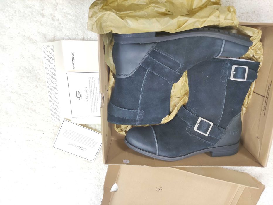 UGG сапоги черная замша зимний стиль