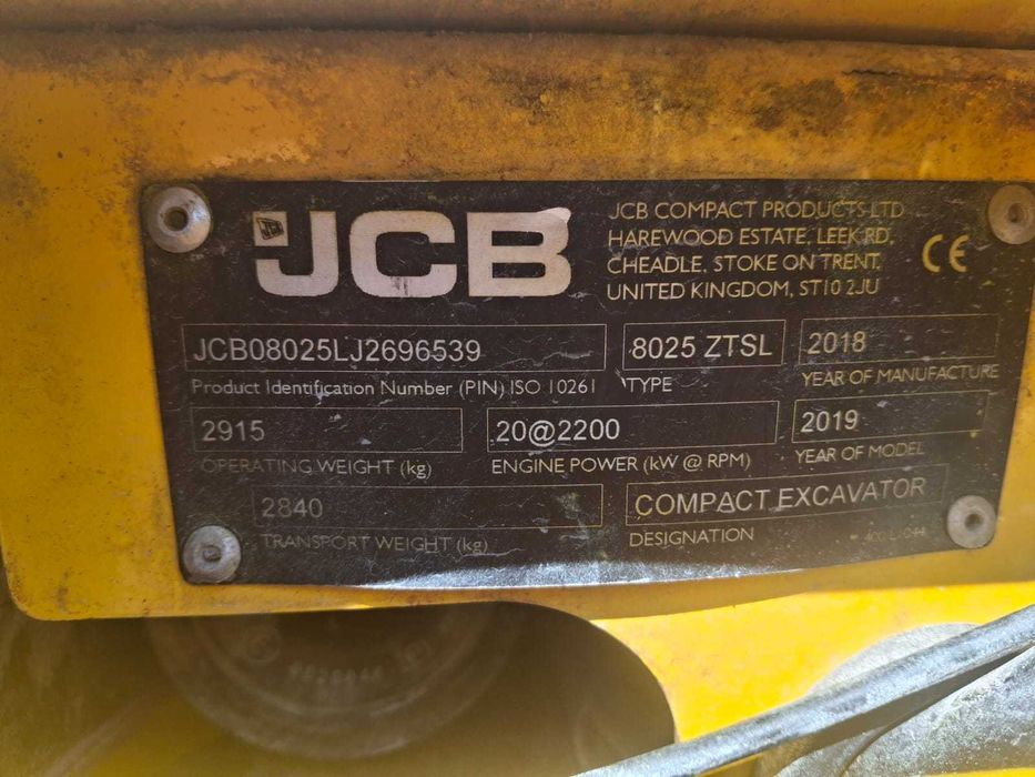 minikoparka JCB 8025 ZTSL   model 2019