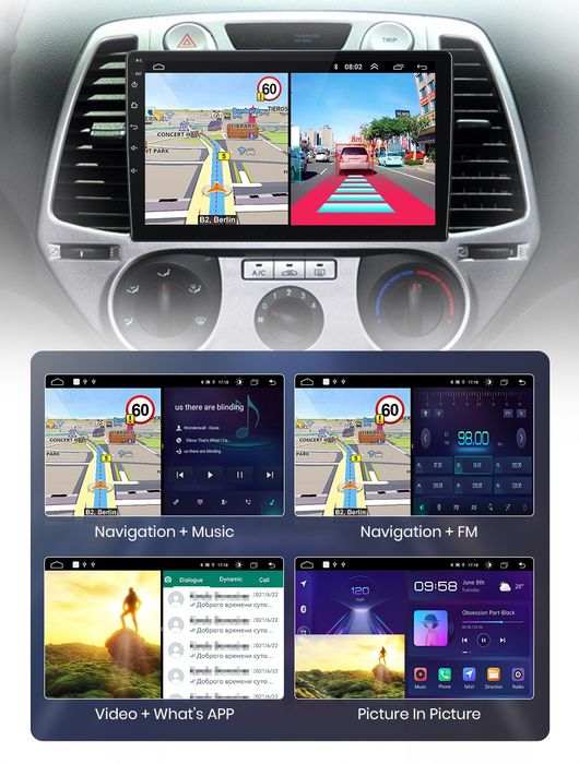 Rádio 9" android 2/32GB Hyundai I20 de 2008-14 WIFI GPS carplay NOVO