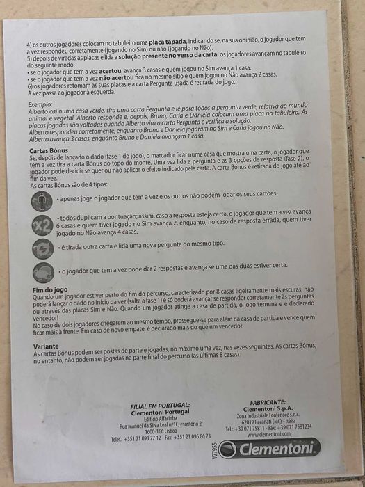 Jogo de tabuleiro Quizz