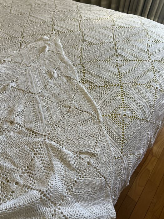 Colcha em crochet feita a mao 225x215