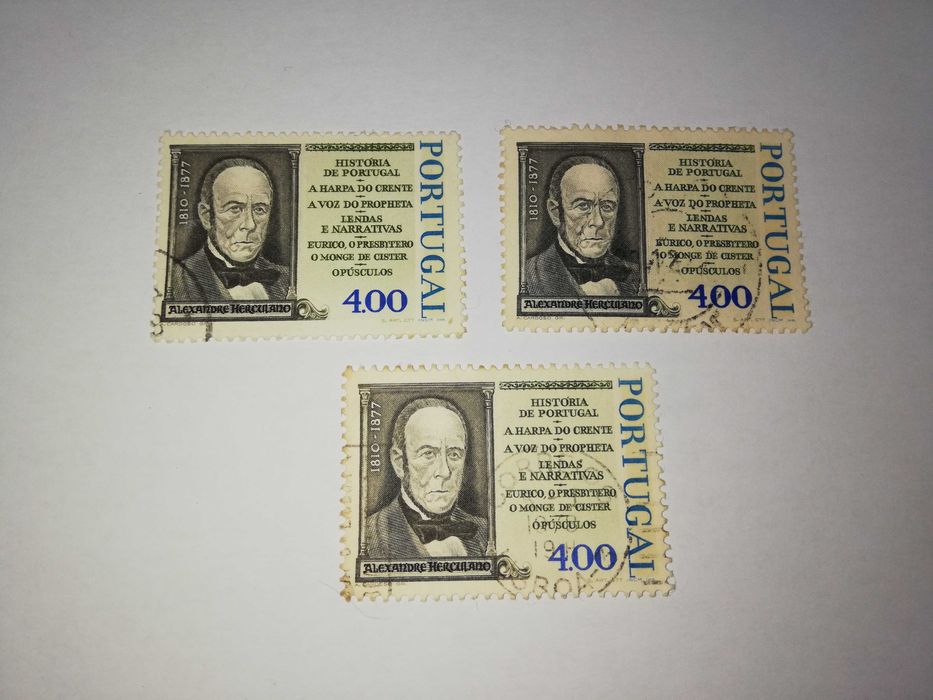 Selos Alexandre Herculano comemorativos da morte - usados - impecáveis