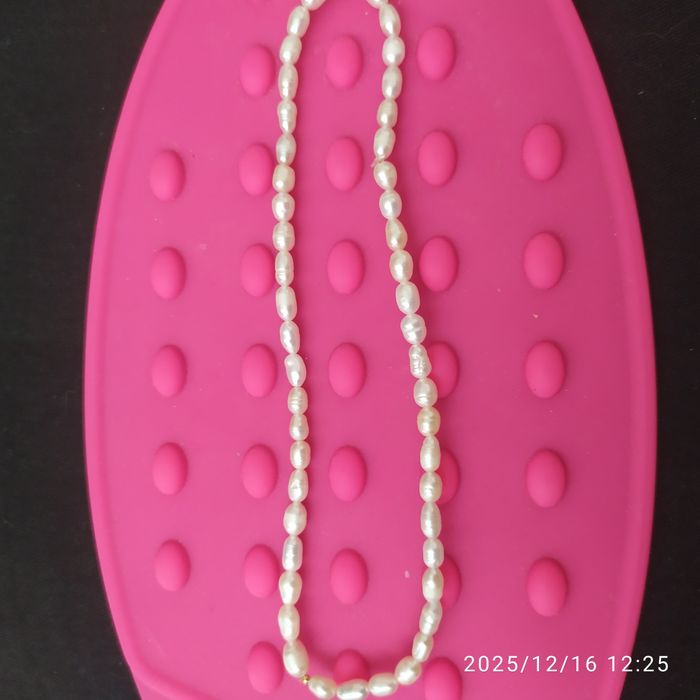 Perły słodkowodne prawdziwe, bransoletka podwójna albo koliadł 36 cm