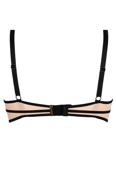 biustonosz push-up beżowo czarny